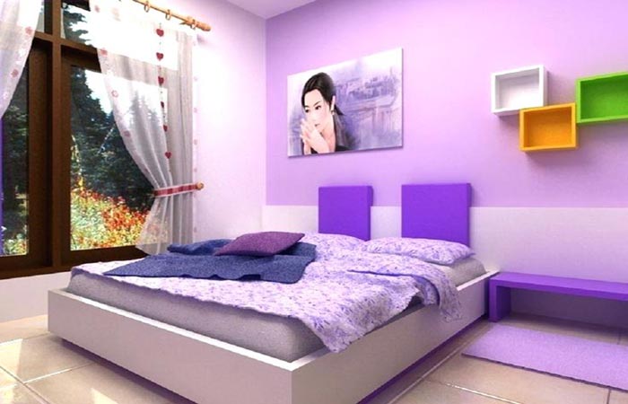 هارمونی رنگ بنفش در لباس - هارمونی رنگ در اتاق خواب