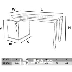 اندازه-میز-اداری-مینیمال-K350