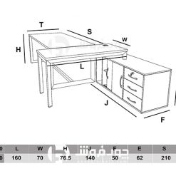 اندازه ست میز مدیریت کامل KC630 247x247 - صفحه دوم چوب فروش