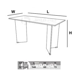 اندازه میز اداری شیشه ای GT130 247x247 - خانه