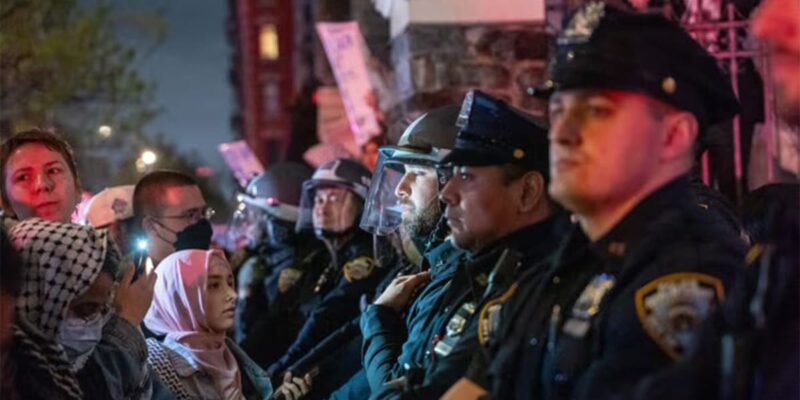 پلیس امریکا - دانشگاه کلمبیا - معترضان