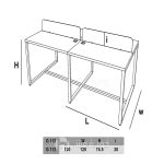 میزگروهی چهار نفره مدل G112-ابعاد