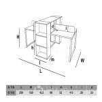 میز کار گروهی کمد دار مدل G119-ابعاد