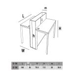 میز کار دو نفره خاص به همراه باکس گیاه مدل G136-ابعاد