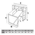 میز کار گروهی حرفه ای به همراه کتابخانه مدل G139-ابعاد