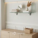 شلف دیواری شیشه ای ال شکل
