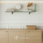 شلف دیواری شیشه ای ال شکل