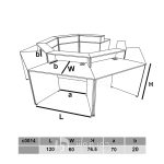 Modern conference table for 7 people, model C0014-wireframe