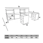 میز کار گروهی کاربردی مدل G162-ابعاد 2