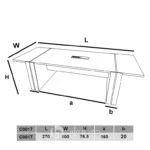 ابعاد میز کنفرانس لاکچری مدل C0017