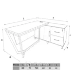 میز مدیریت مدل MT2400-ابعاد