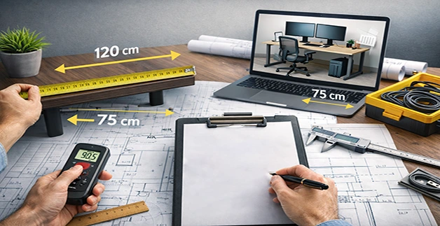 چطور ابعاد میز اداری را قبل از خرید یا سفارش‌سازی بررسی کنیم؟