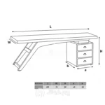 ابعاد میز مدیریت خاص مدل-MT2500