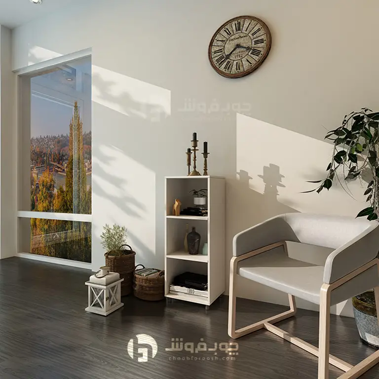 کتابخانه سه طبقه چوبی مدل L030